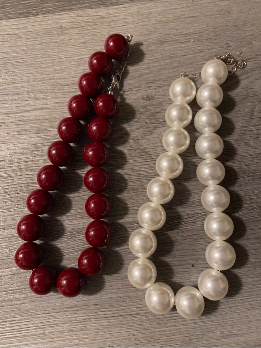 2 Faux Pearl Necklaces